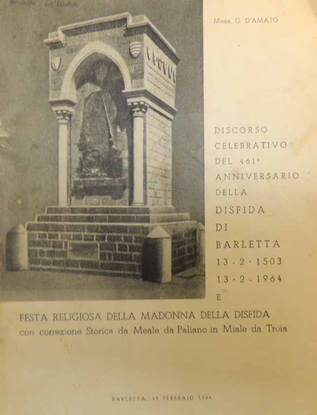 D’Amato, Discorso celebrativo del 461° anniversario della Disfida di Barletta …