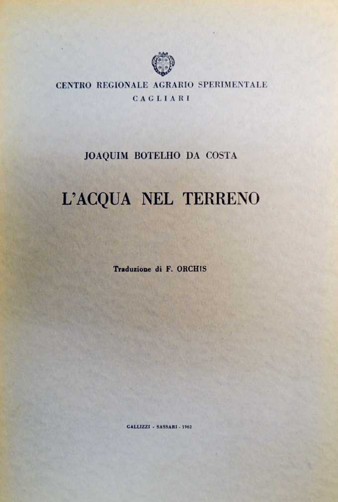 Da Costa, L’acqua nel terreno