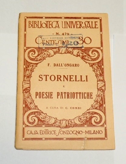 Dall'Ongaro, Stornelli e poesie patriottiche