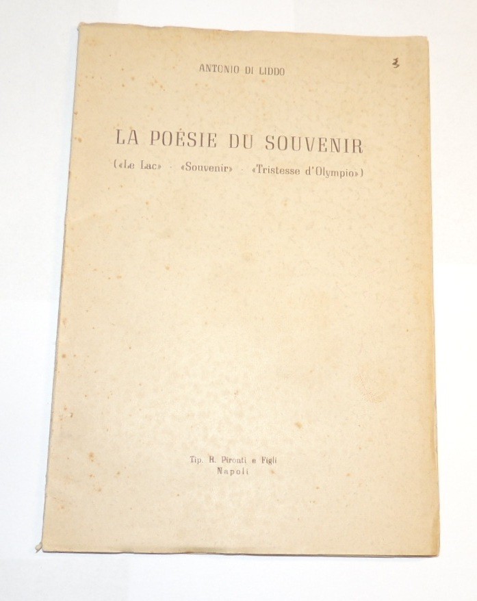 Di Liddo, La poesie du souvenir