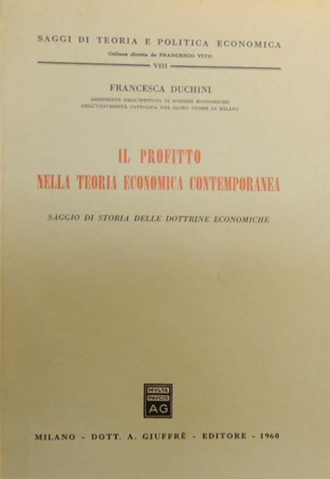 Duchini, Il profitto nella teoria economica contemporanea. Saggio di storia …