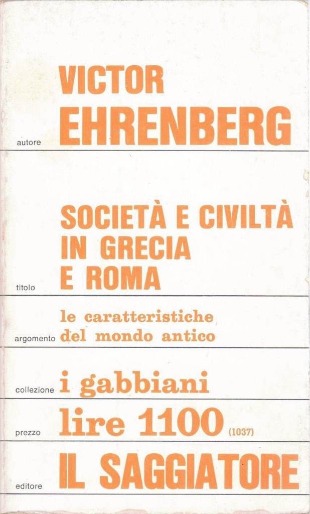 Ehrenberg, Società e civiltà in Grecia e Roma