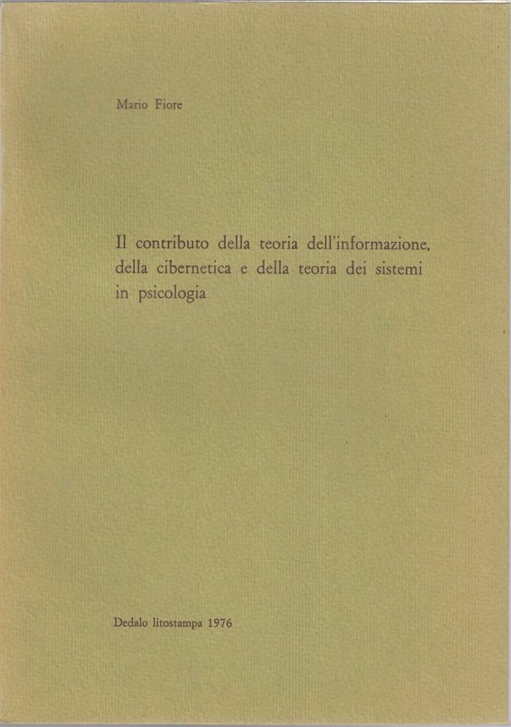 Fiore, Il contributo della teoria dell'informazione, della cibernetica e della …