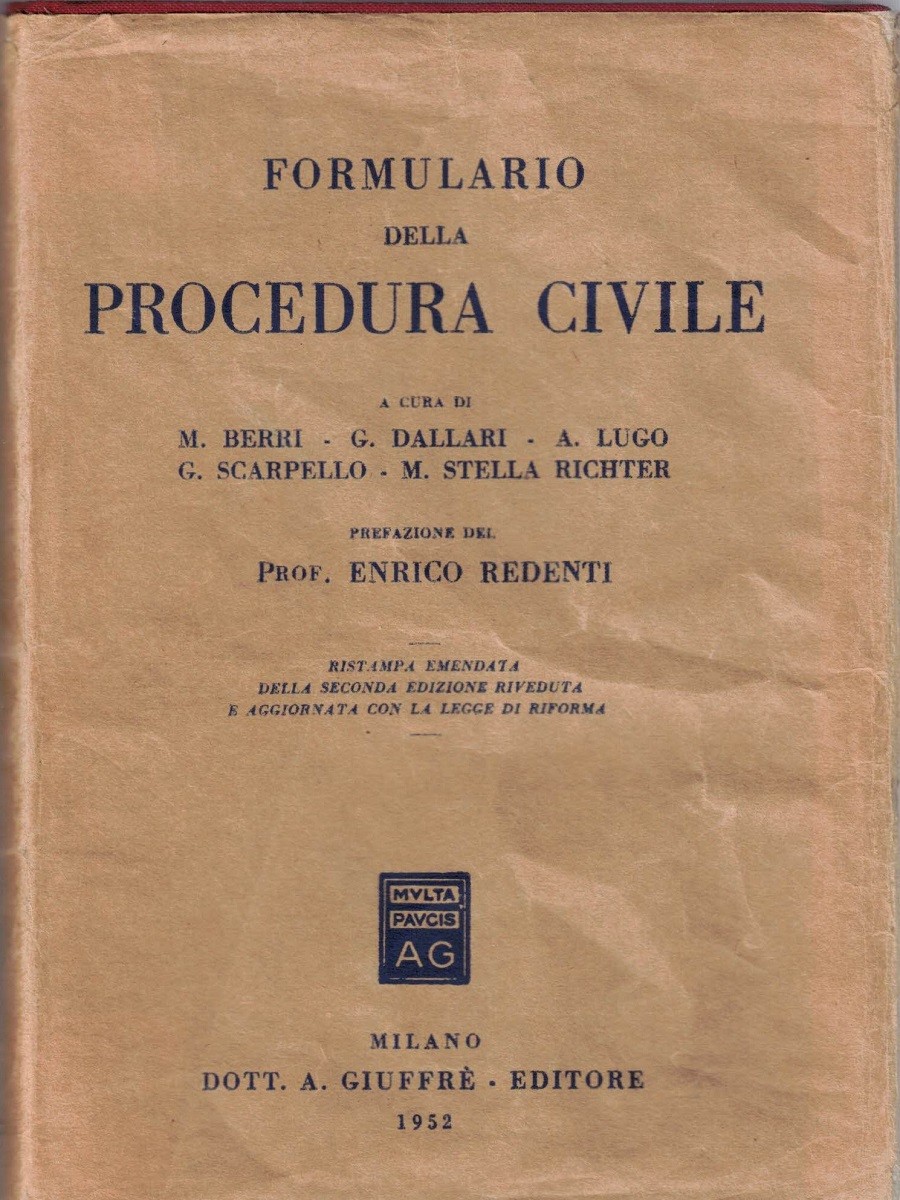 Formulario della procedura civile, a cura di M. Berri et …