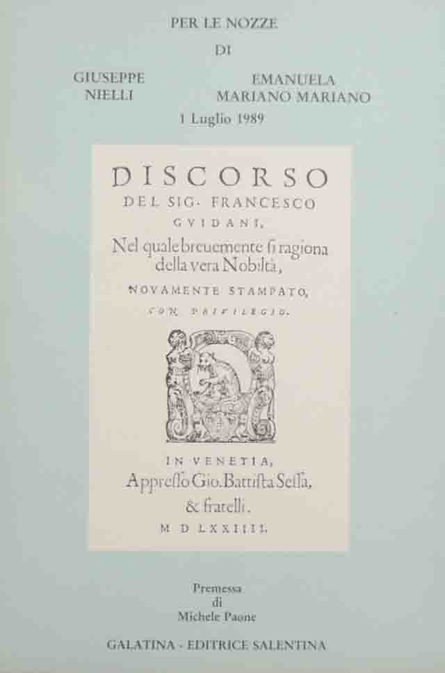 Francesco Guidani, Discorso nel quale brevemente si ragiona della vera …