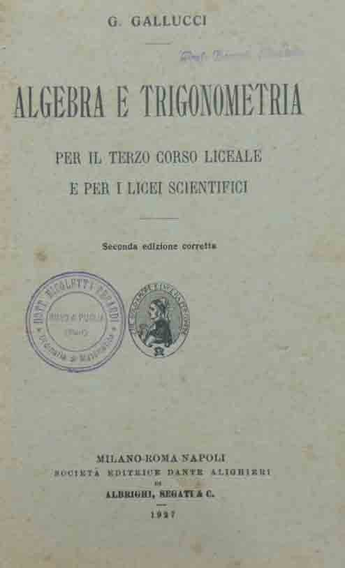 Gallucci, Algebra e trigonometria