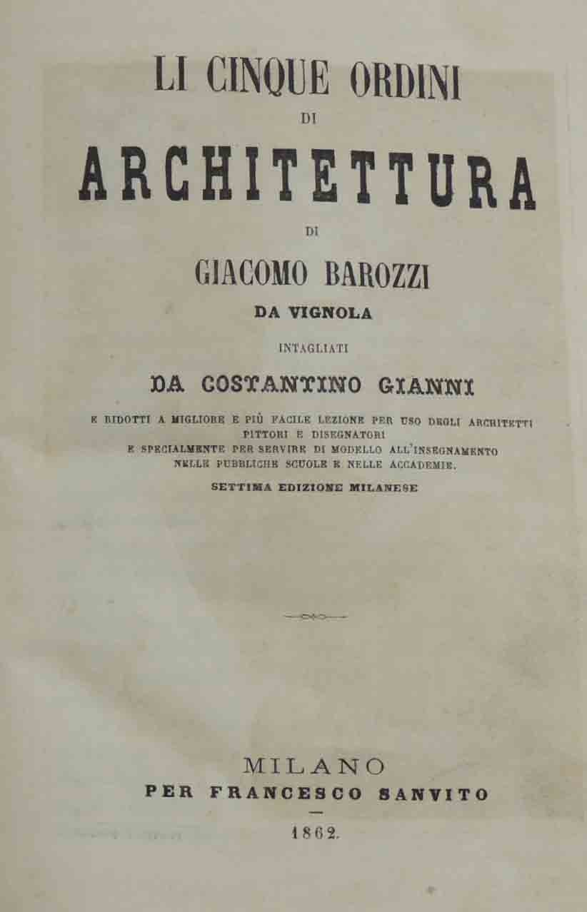 Giacomo Barozzi da Vignola, Li cinque ordini di architettura