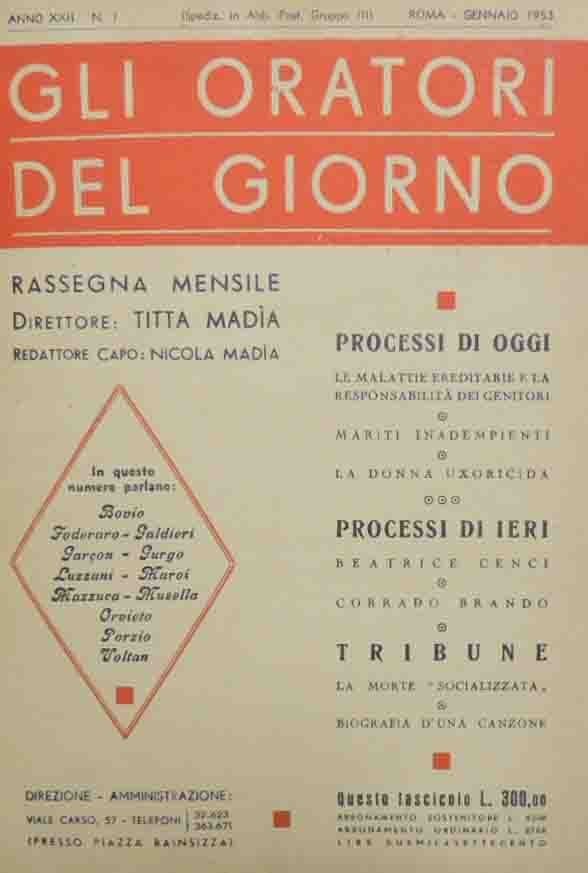 Gli oratori del giorno, a. XXV, nn. 1-12, gennaio-dicembre 1956, …