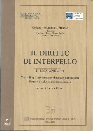Il diritto di interpello, a cura di Caputi