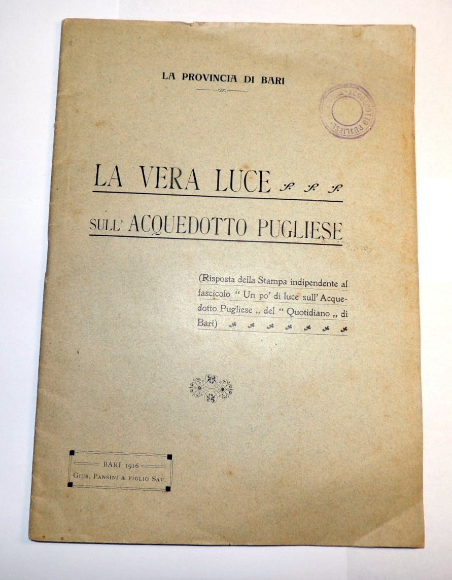 La Provincia di Bari, La vera luce sull'Acquedotto pugliese