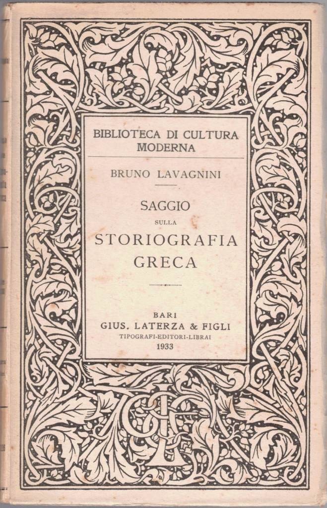 Lavagnini, Saggio sulla storiografia greca