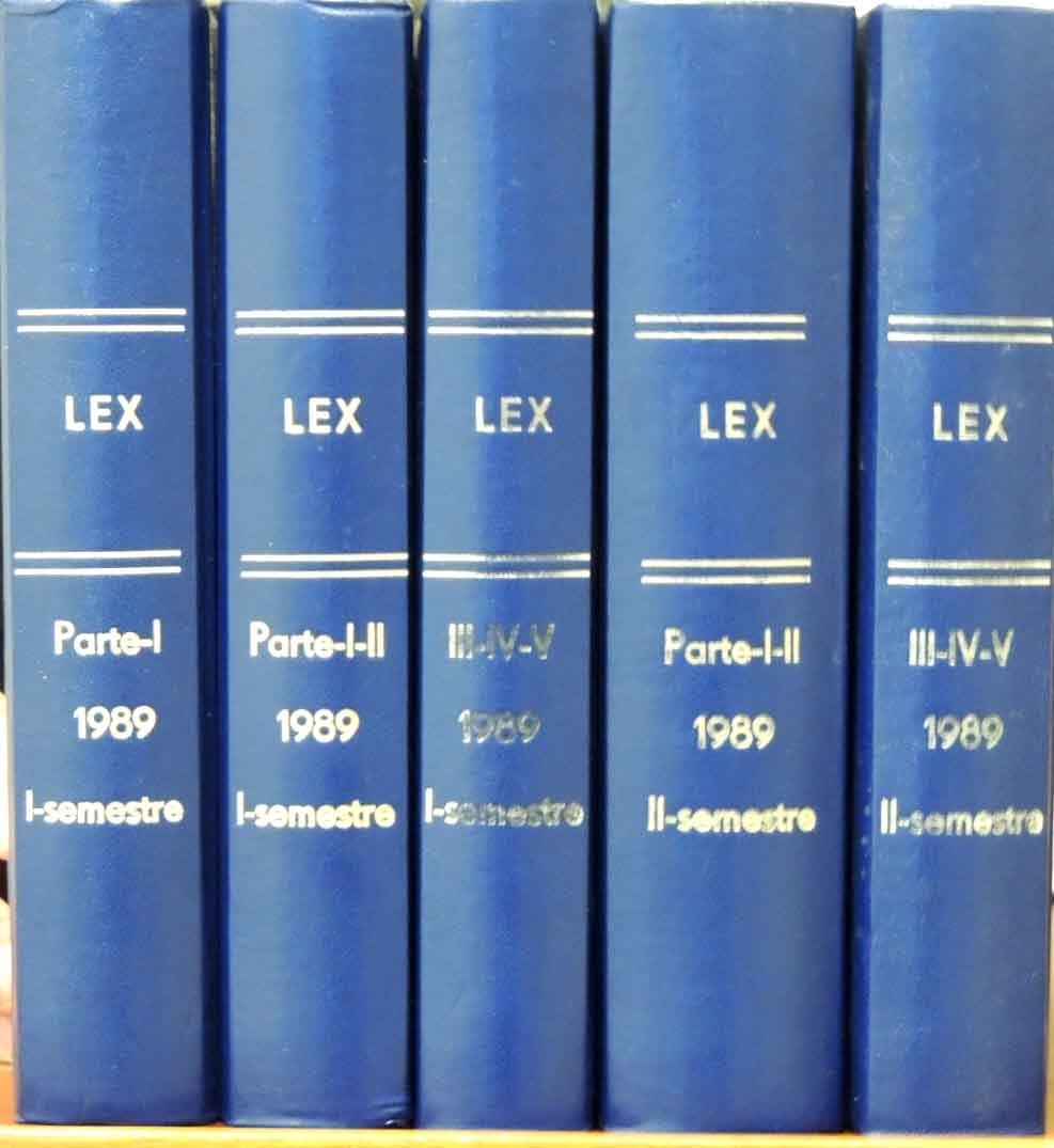 Lex. Legislazione italiana, a. LXXV, 1989, annata completa, 5 tomi