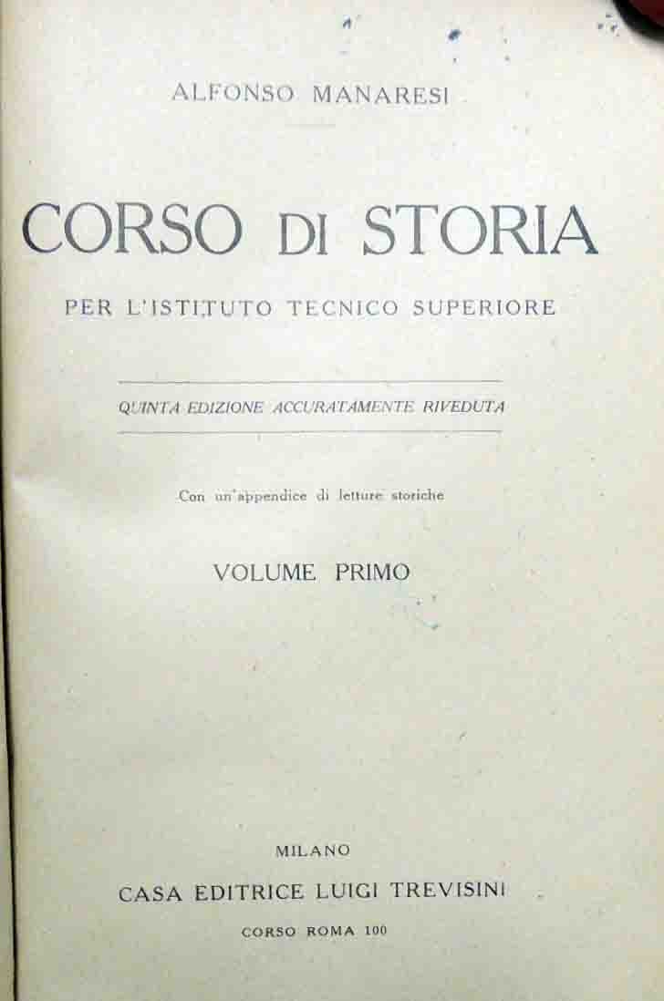 Manaresi, Corso di storia, 2 voll.