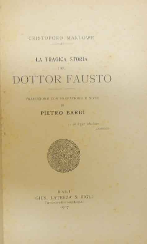 Marlowe, La tragica storia del Dottor Fausto