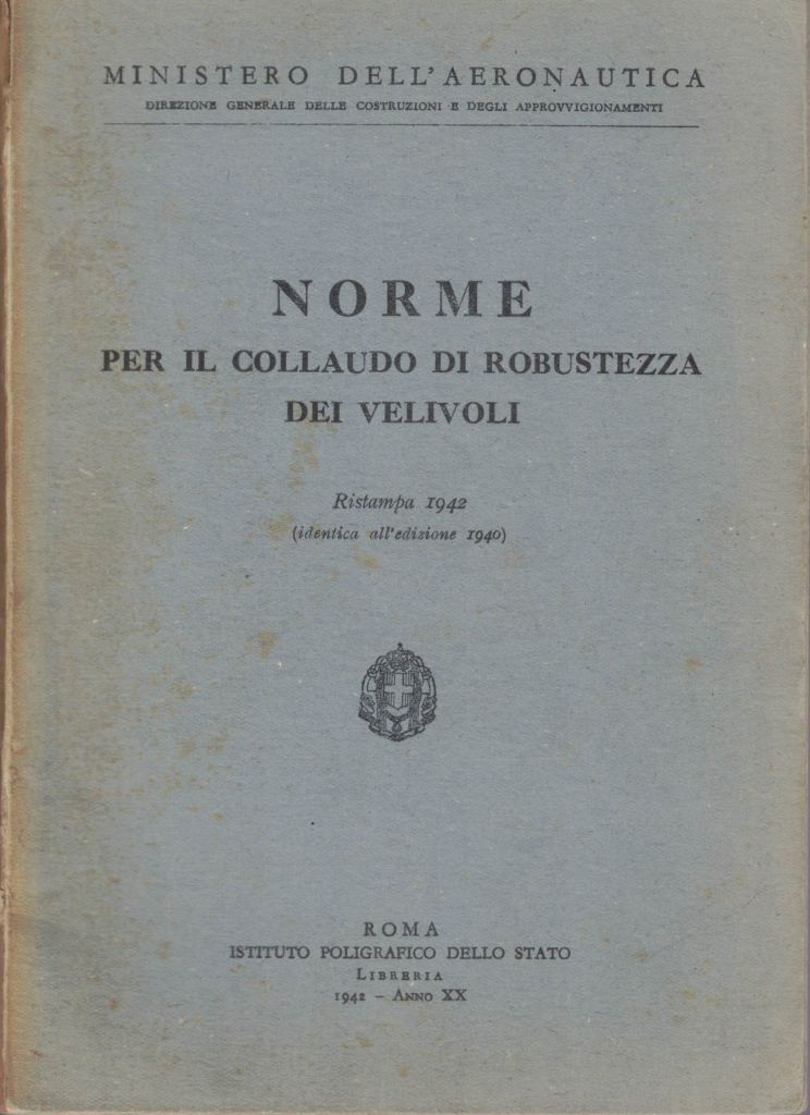 Ministero dell’Aeronautica, Norme per il collaudo di robustezza dei velivoli