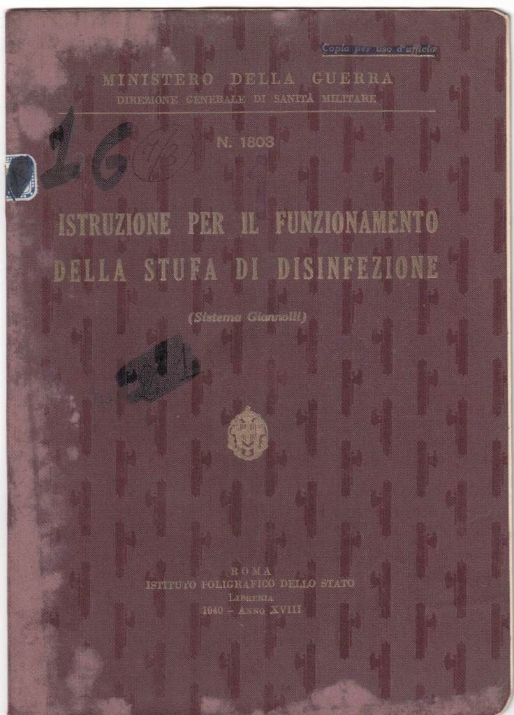 Ministero della Guerra, Istruzione per il funzionamento della stufa di …