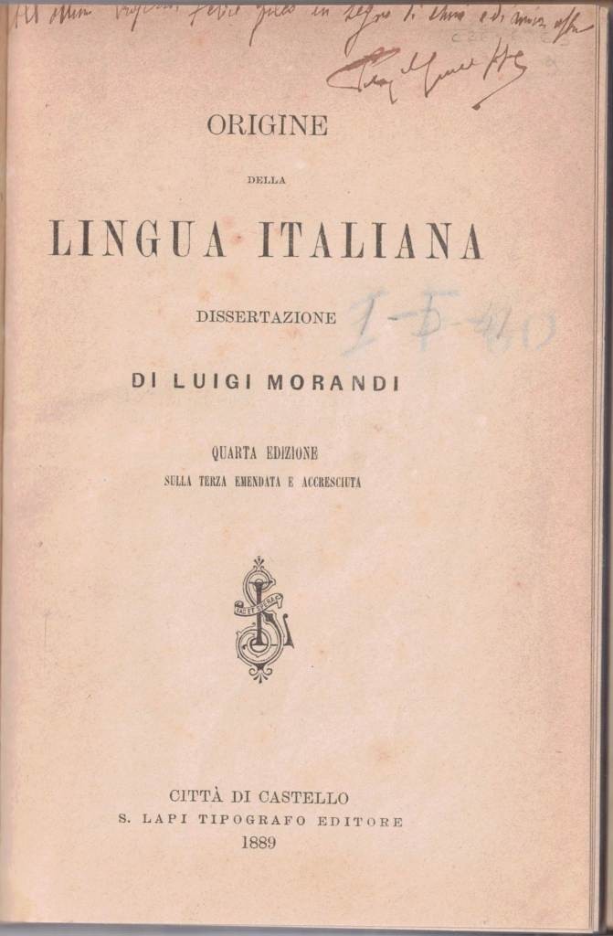 Morandi, Origine della lingua italiana