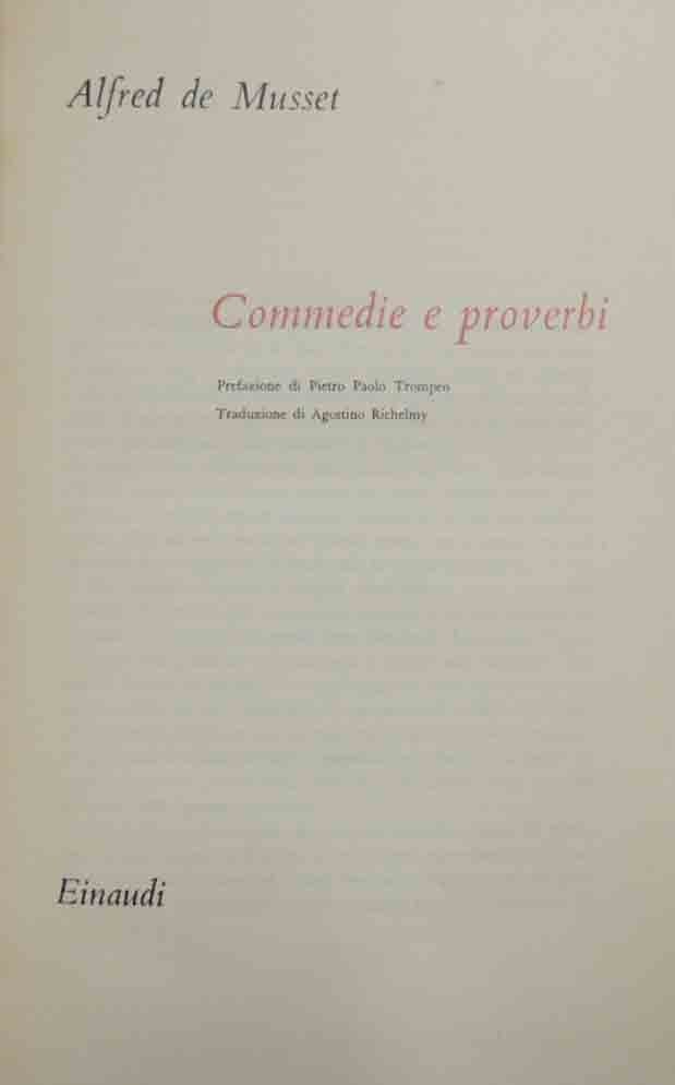 Musset, Commedie e proverbi