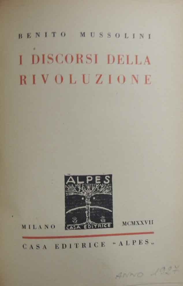 Mussolini, I discorsi della rivoluzione