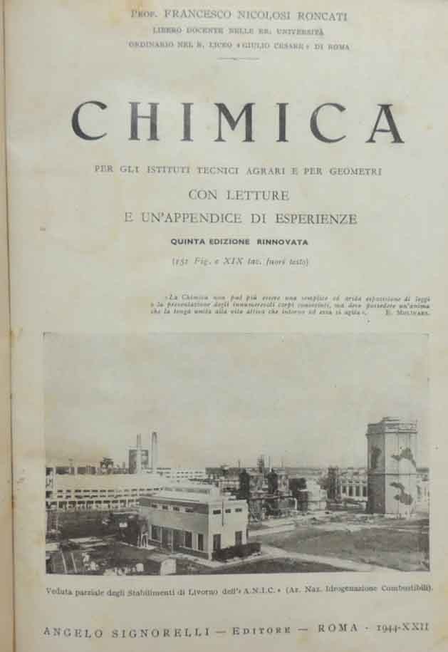 Nicolosi Roncati, Chimica per gli istituti tecnici agrari e per …