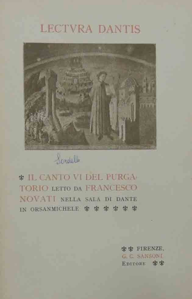 Novati, Il Canto VI del Purgatorio letto nella Sala di …