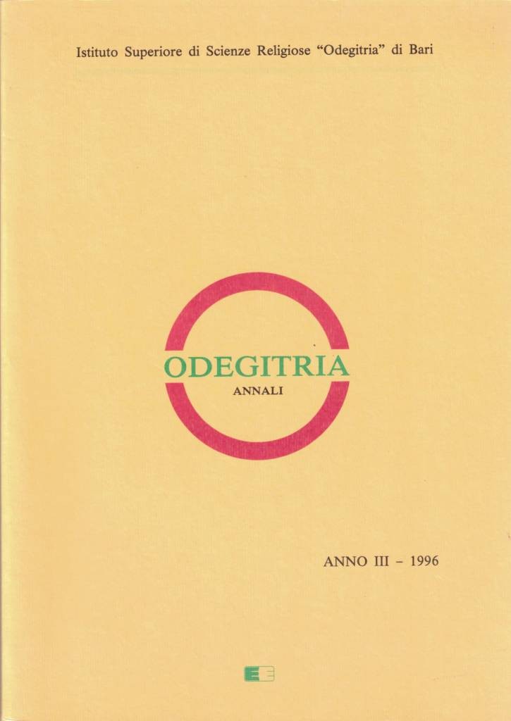 Odegitria, Annali dell'Istituto Superiore di Scienze Religiose 'Odegitria' di Bari, …