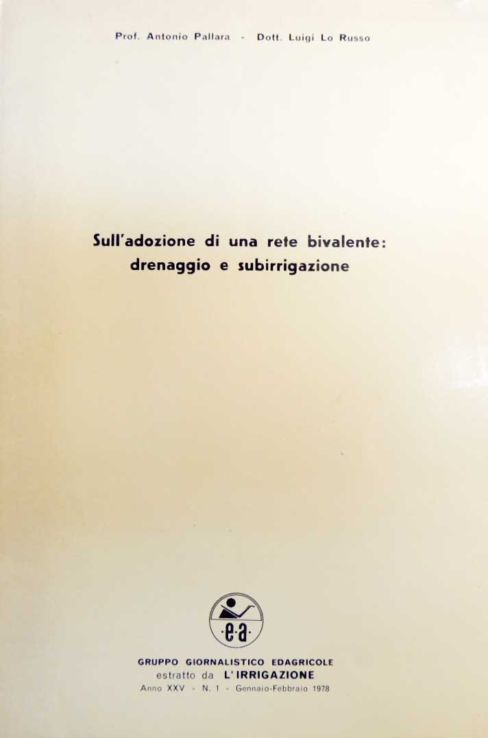 Pallara, Lo Russo, Sull’adozione di una rete bivalente: drenaggio e …