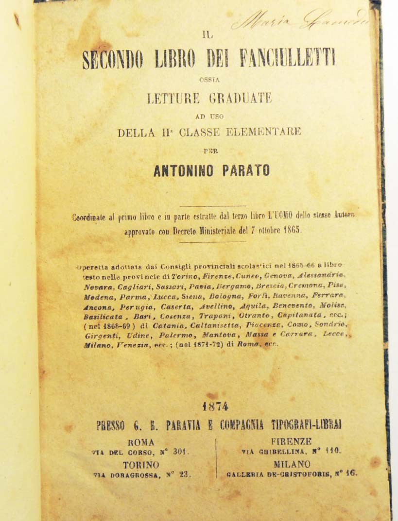 Parato, Secondo libro dei fanciulletti + Borgogno, Nozioni di aritmetica …