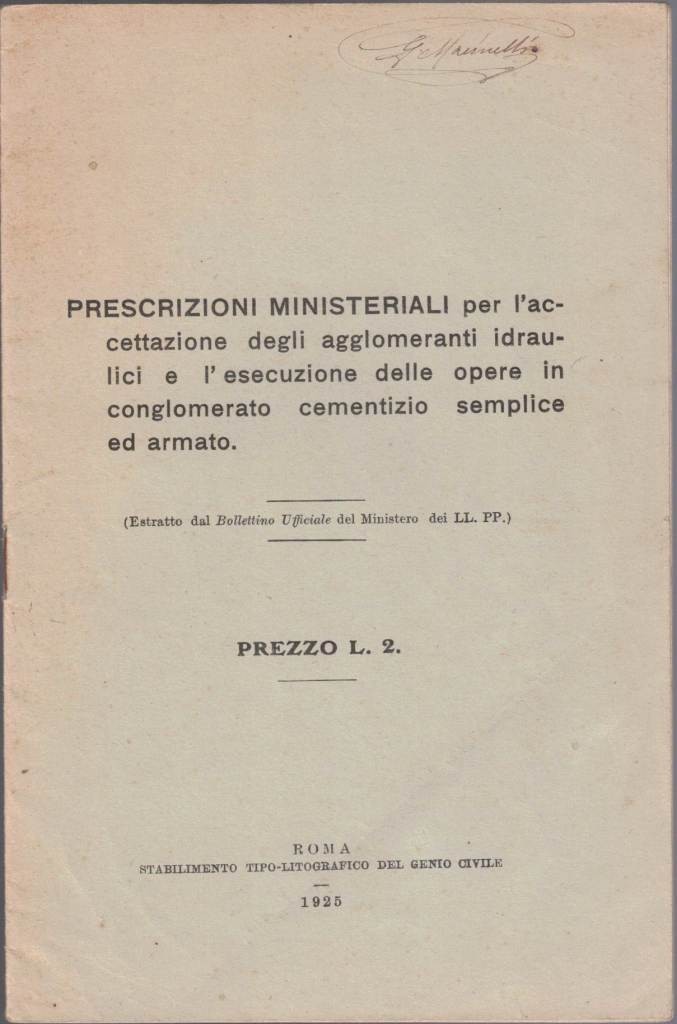 Prescrizioni min. per l’accettazione degli agglomeranti idraulici e l’esecuzione di …