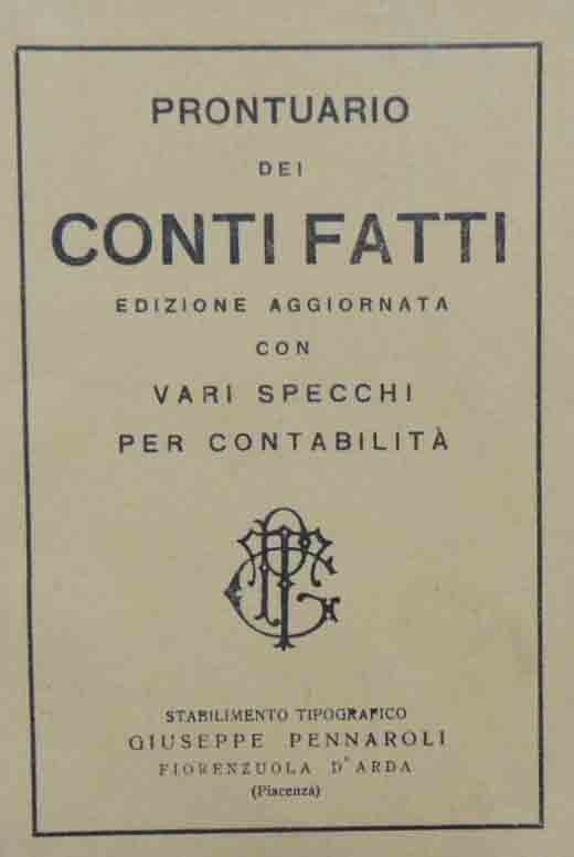 Prontuario dei conti fatti. Edizione aggiornata con vari specchi per …