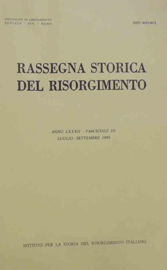 Rassegna storica del Risorgimento, a. LXXX, fasc. III, luglio-settembre 1993