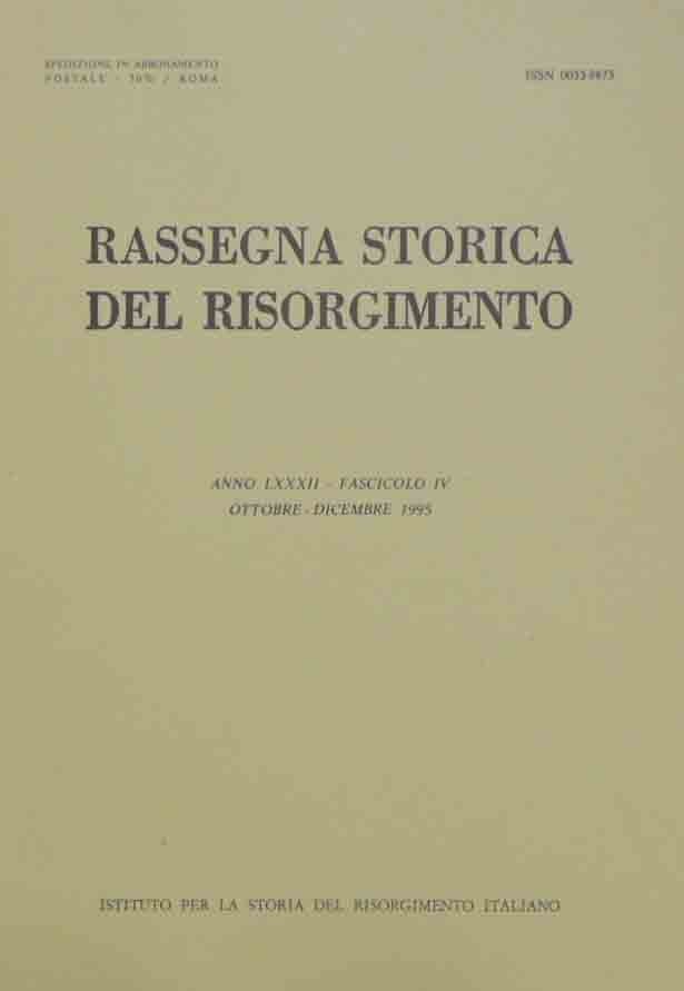 Rassegna storica del Risorgimento, a. LXXXII, fasc. IV, ottobre-dicembre 1995