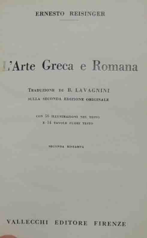 Reisinger, L’arte greca e romana