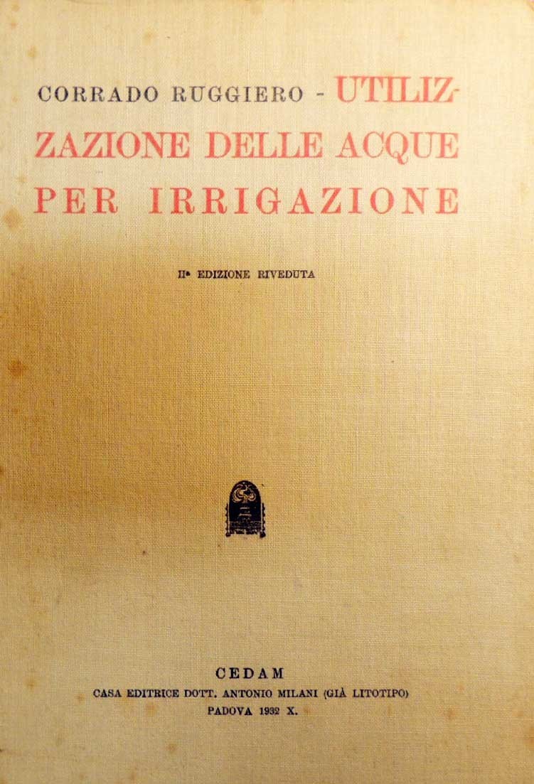 Ruggiero, Utilizzazione delle acque per irrigazione