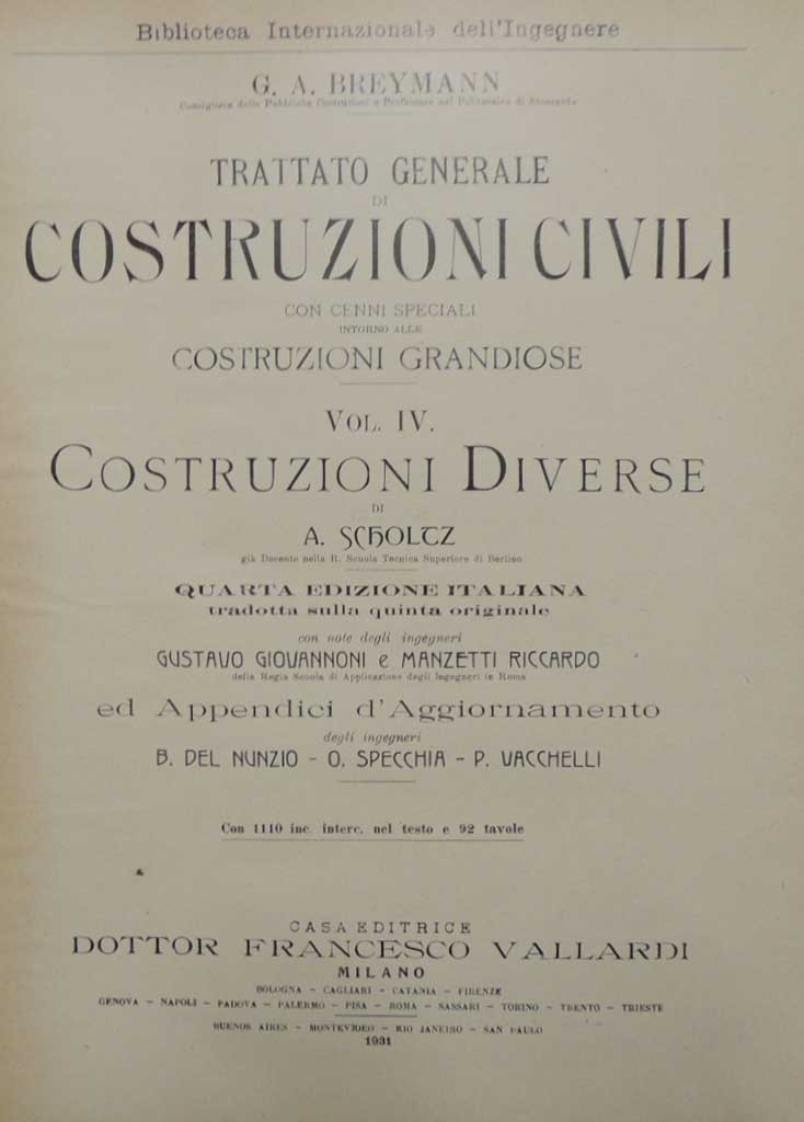 Scholtz, Costruzioni diverse (testo+tavole)