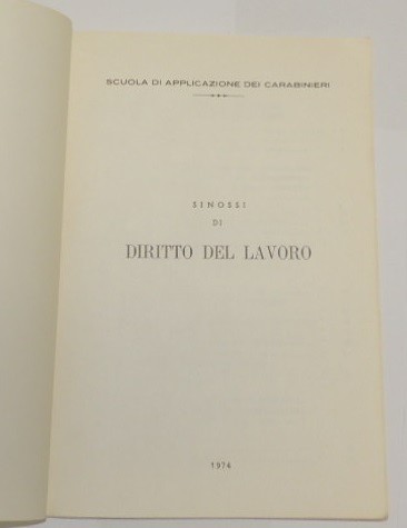 Scuola di applicazione dei carabinieri, Sinossi di diritto del lavoro