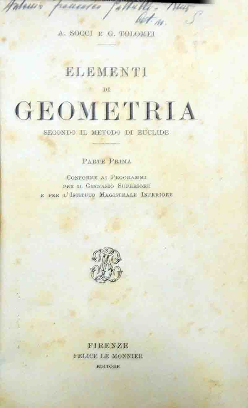 Socci, Tolomei, Elementi di geometria secondo il metodo di Euclide, …