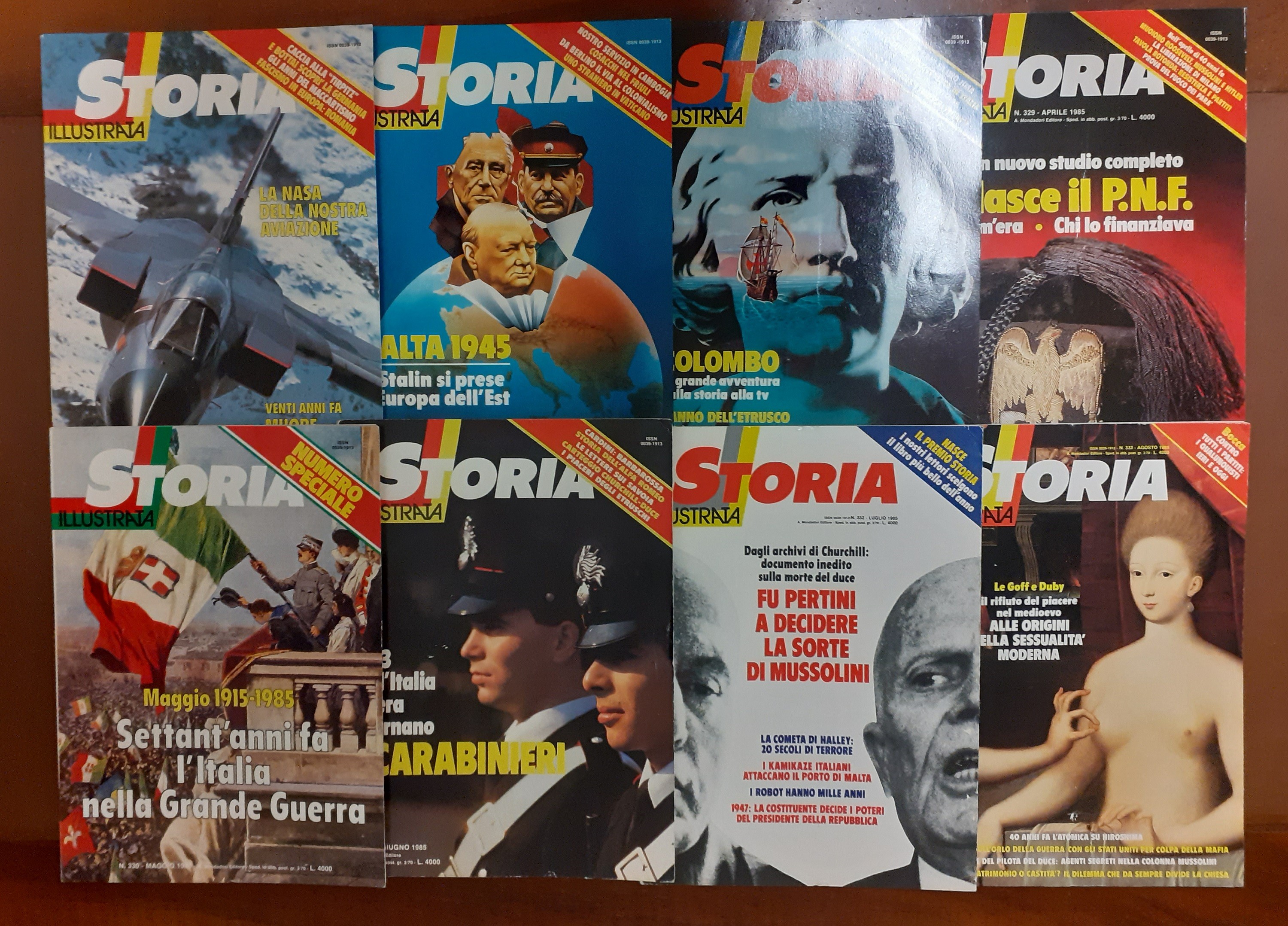 Storia illustrata, nn. 326-333, gennaio-agosto 1985 (8 numeri)