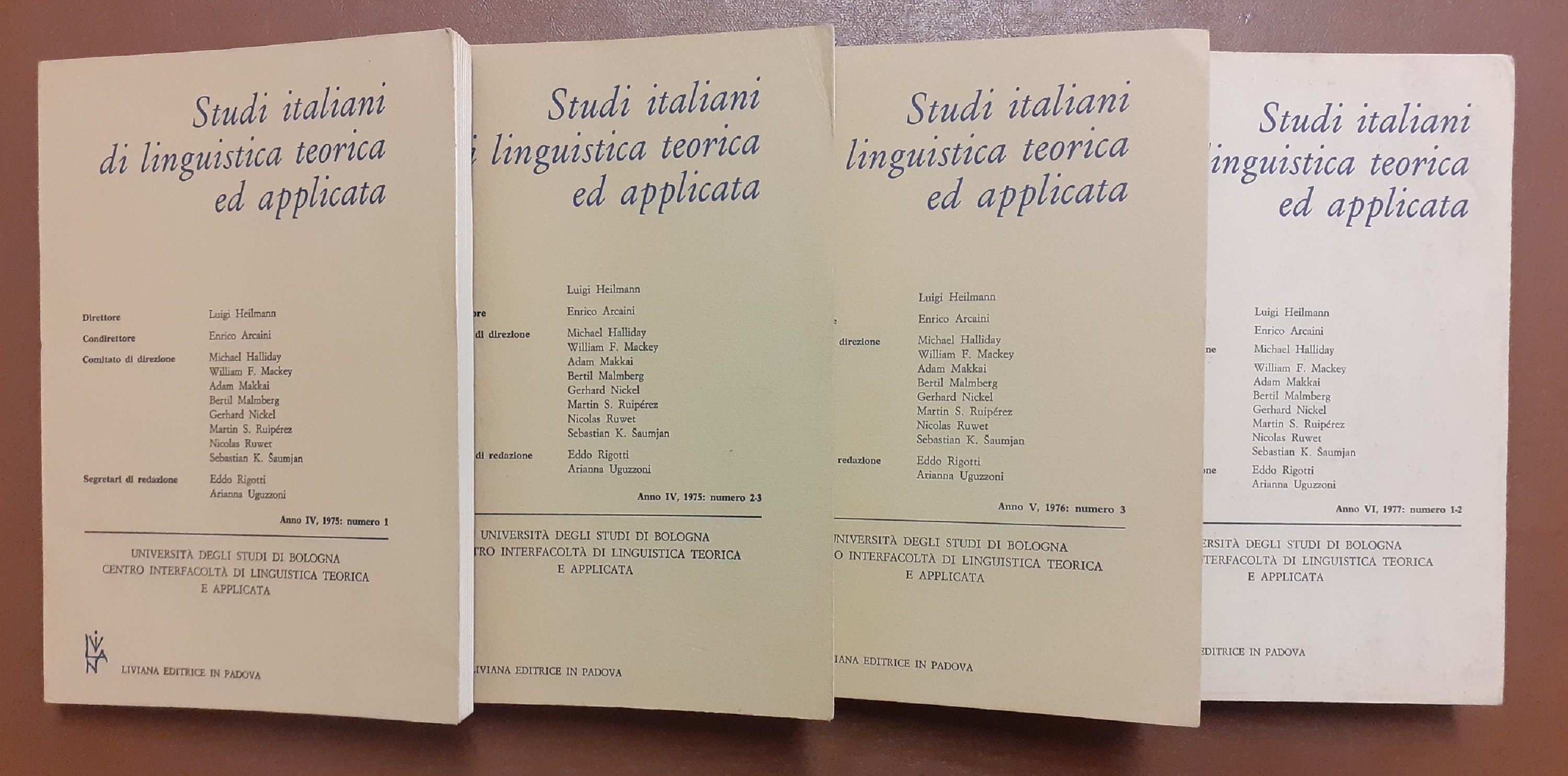 Studi italiani di linguistica teorica ed applicata, a. IV, 1975, …