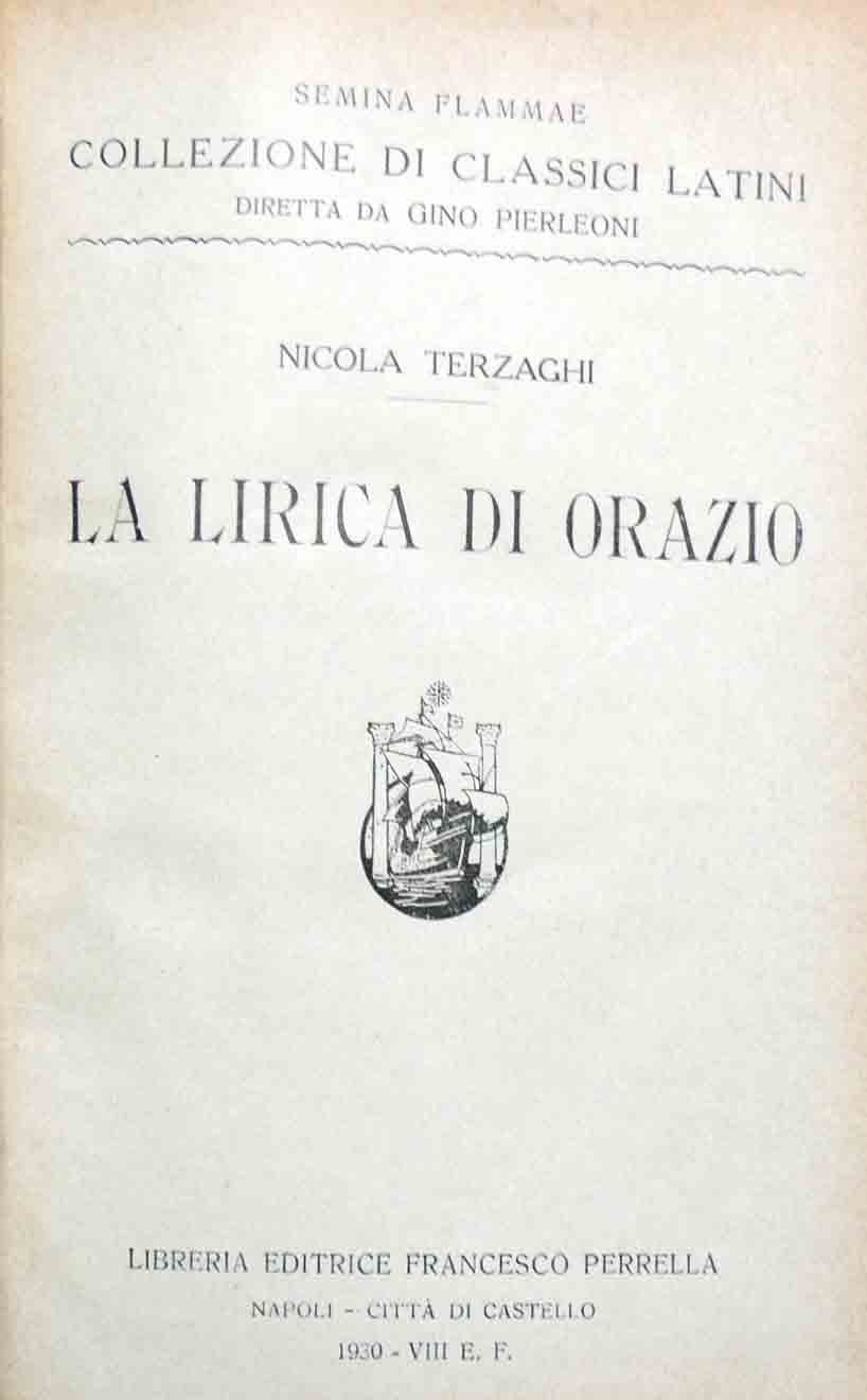 Terzaghi, La lirica di Orazio