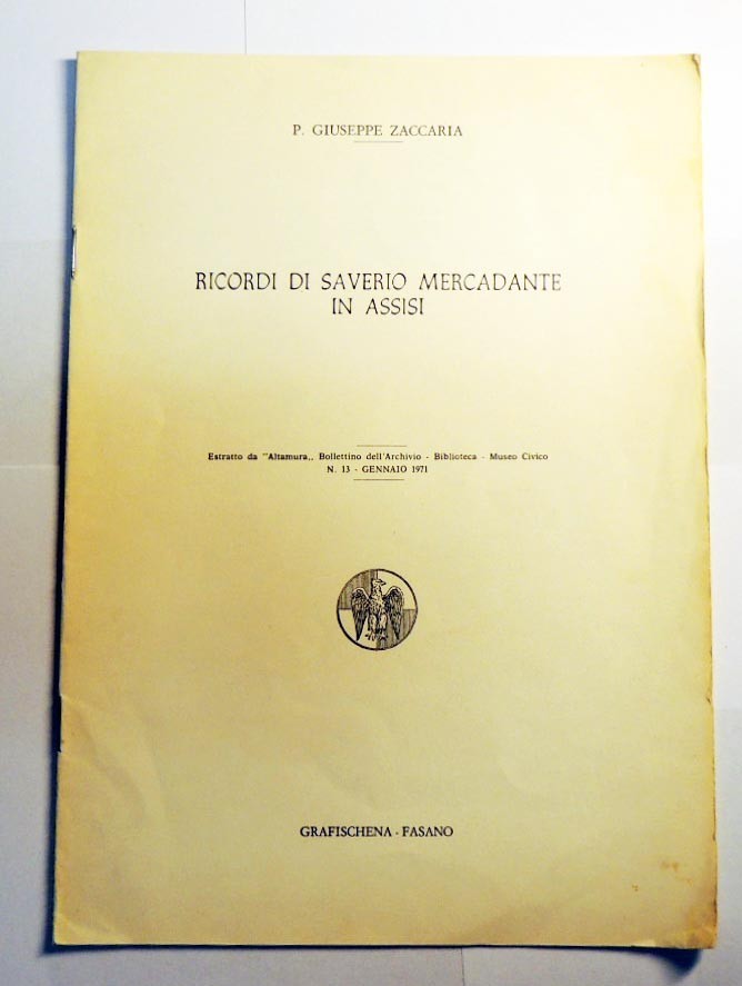 Zaccaria, Ricordi di Saverio Mercadante in Assisi