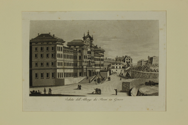 GANDINI FRANCESCO. Veduta dell'Albergo dei Poveri in Genova.