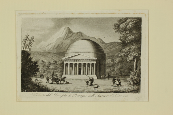 GANDINI FRANCESCO. Veduta del Tempio di Possagno dell'Immortale Canova.