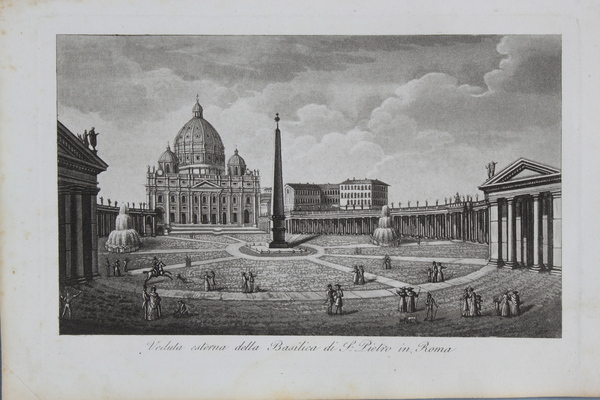 GANDINI FRANCESCO. Veduta esterna della Basilica di San Pietro in …