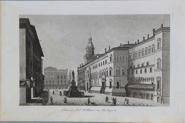 GANDINI FRANCESCO. Piazza del Nettuno in Bologna.