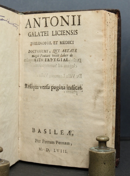 Antonii Galatei Liciensis Liber de situ Iapygiae. Reliqua versa pagina …