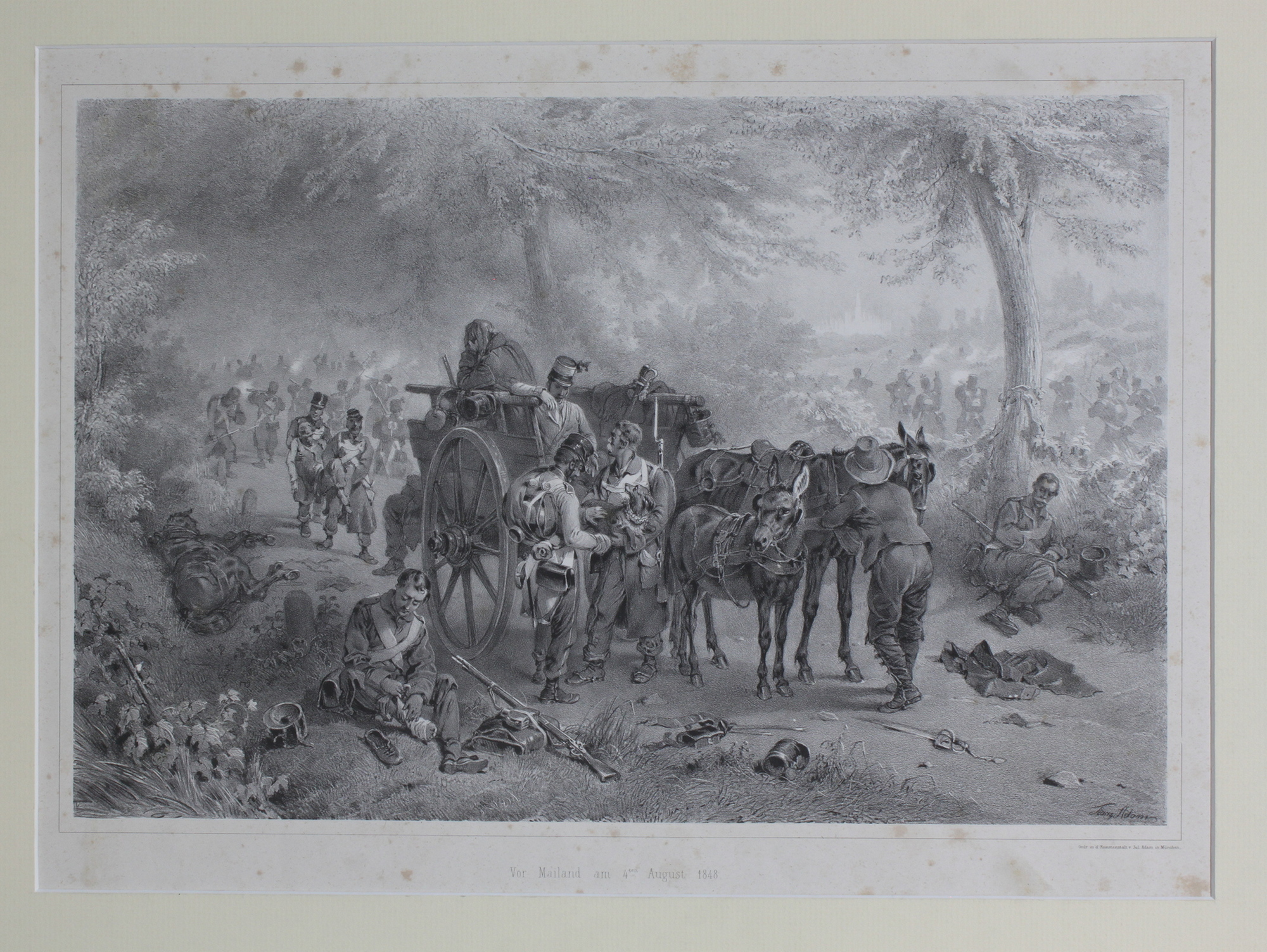 ADAM EUGEN E FRANZ. Vor Mailand am 4 August 1848. …