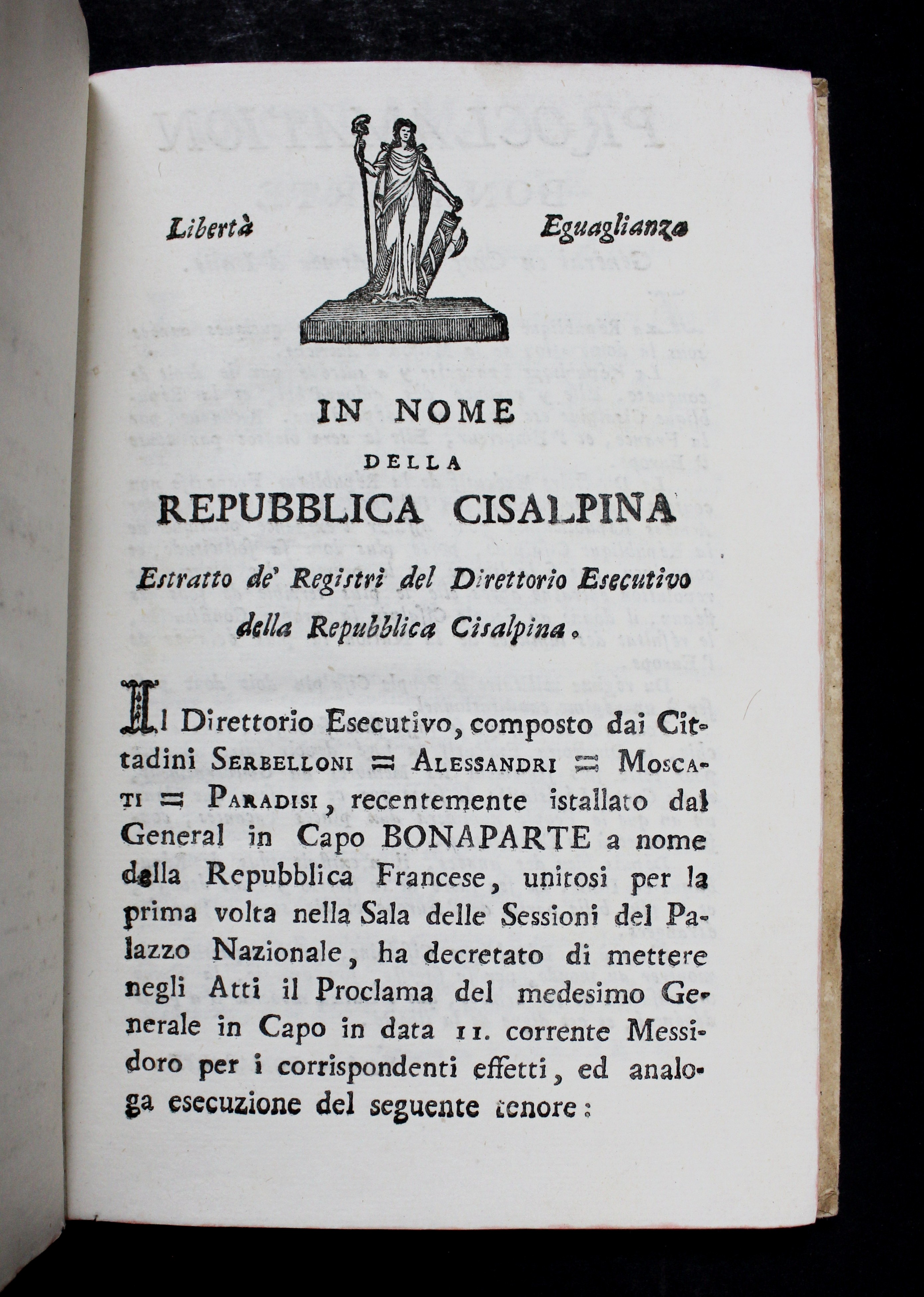 COSTITUZIONE DELLA REPUBBLICA CISALPINA. Anno V della Repubblica Francese. (Unito) …