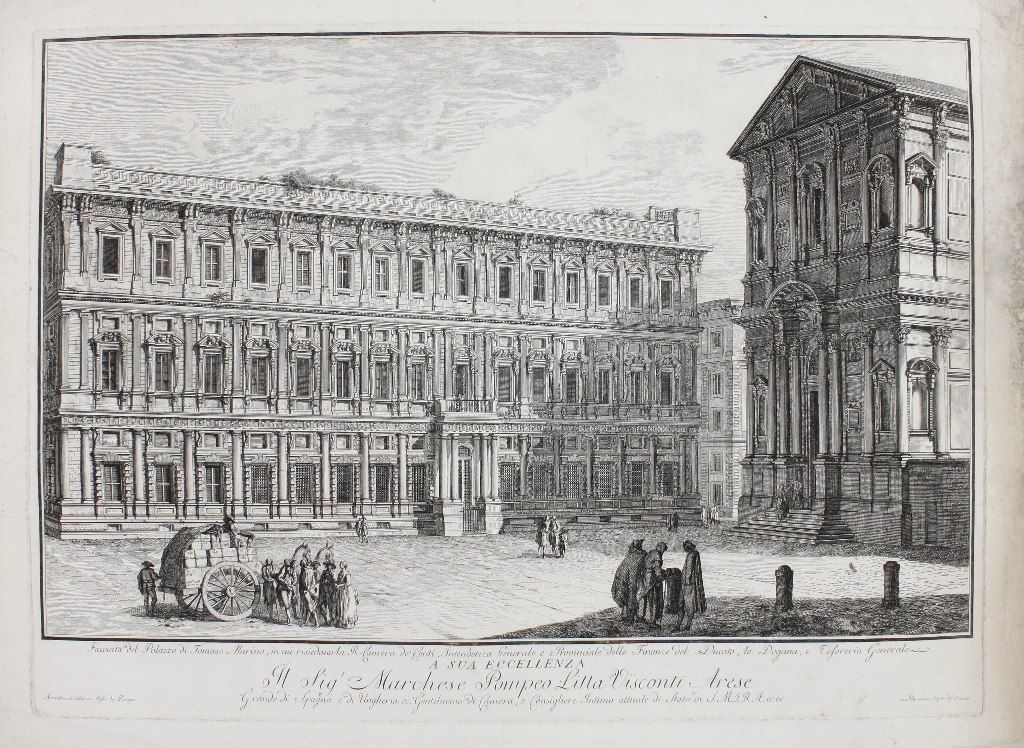ASPARI DOMENICO. Facciata del Palazzo di Tomaso Marino, in cui …
