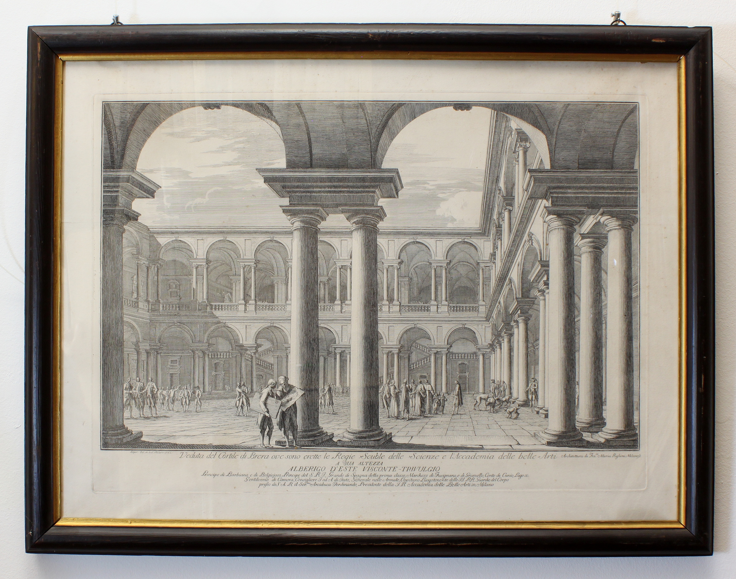 ASPARI DOMENICO. Veduta del Cortile di Brera ove sono erette …